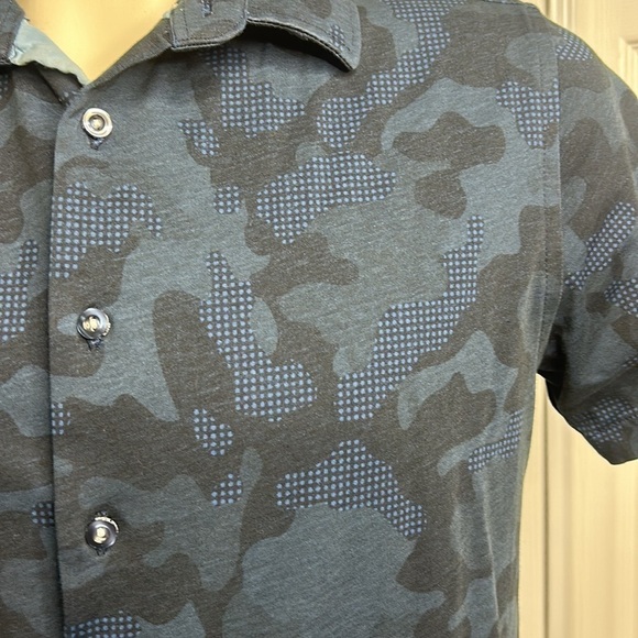 Stone Rose Blue Black Button Up M - Picture 2 of 5
